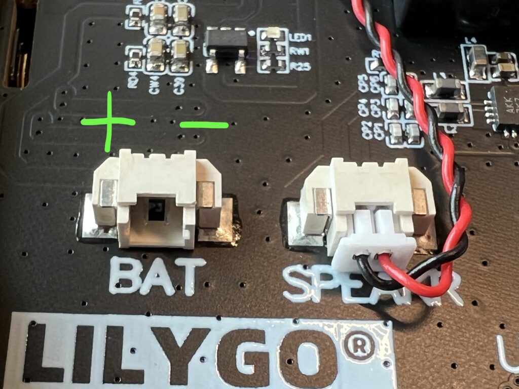 LilyGo T-Deck Battery and Speaker Connectors